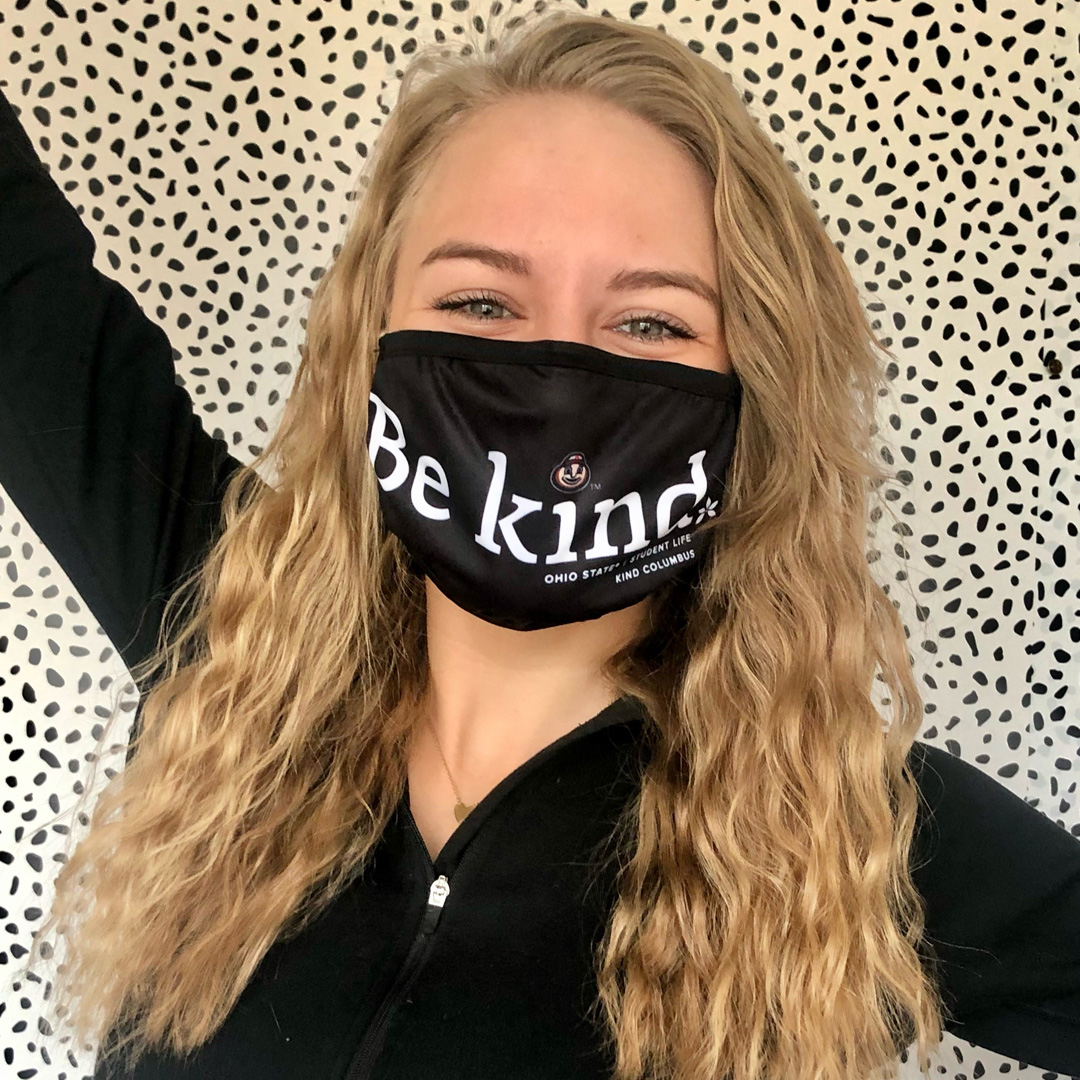 Student in Be Kind Mask