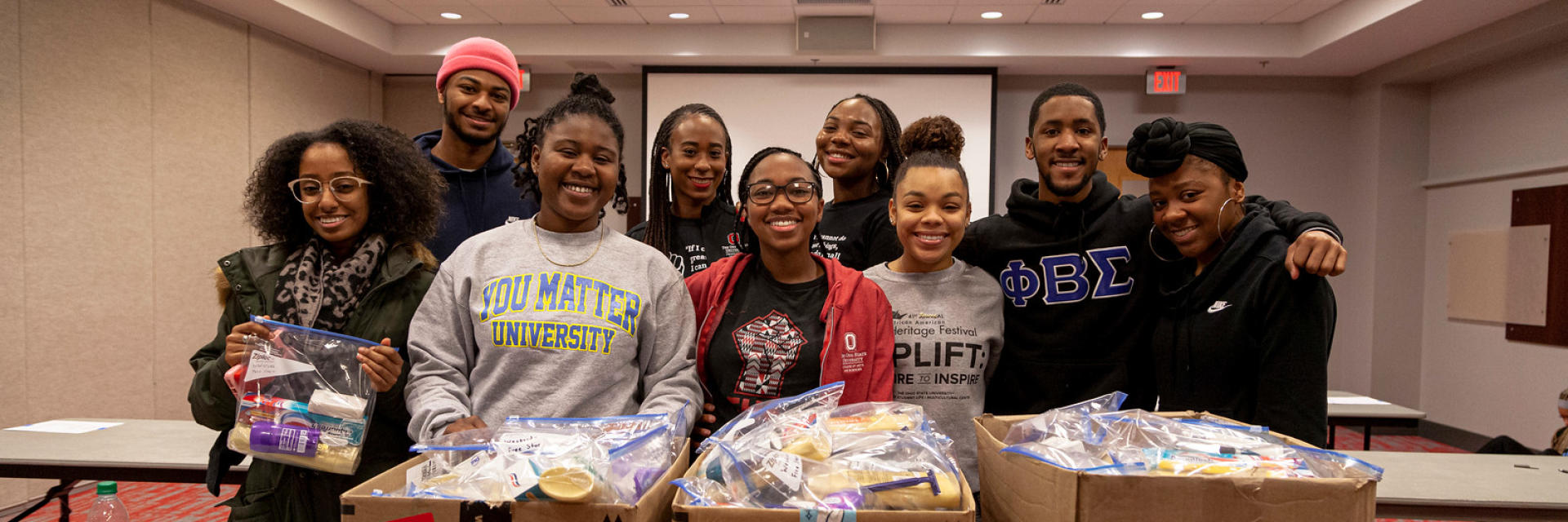 A group of students giving back during MLK Jr. Day of Service