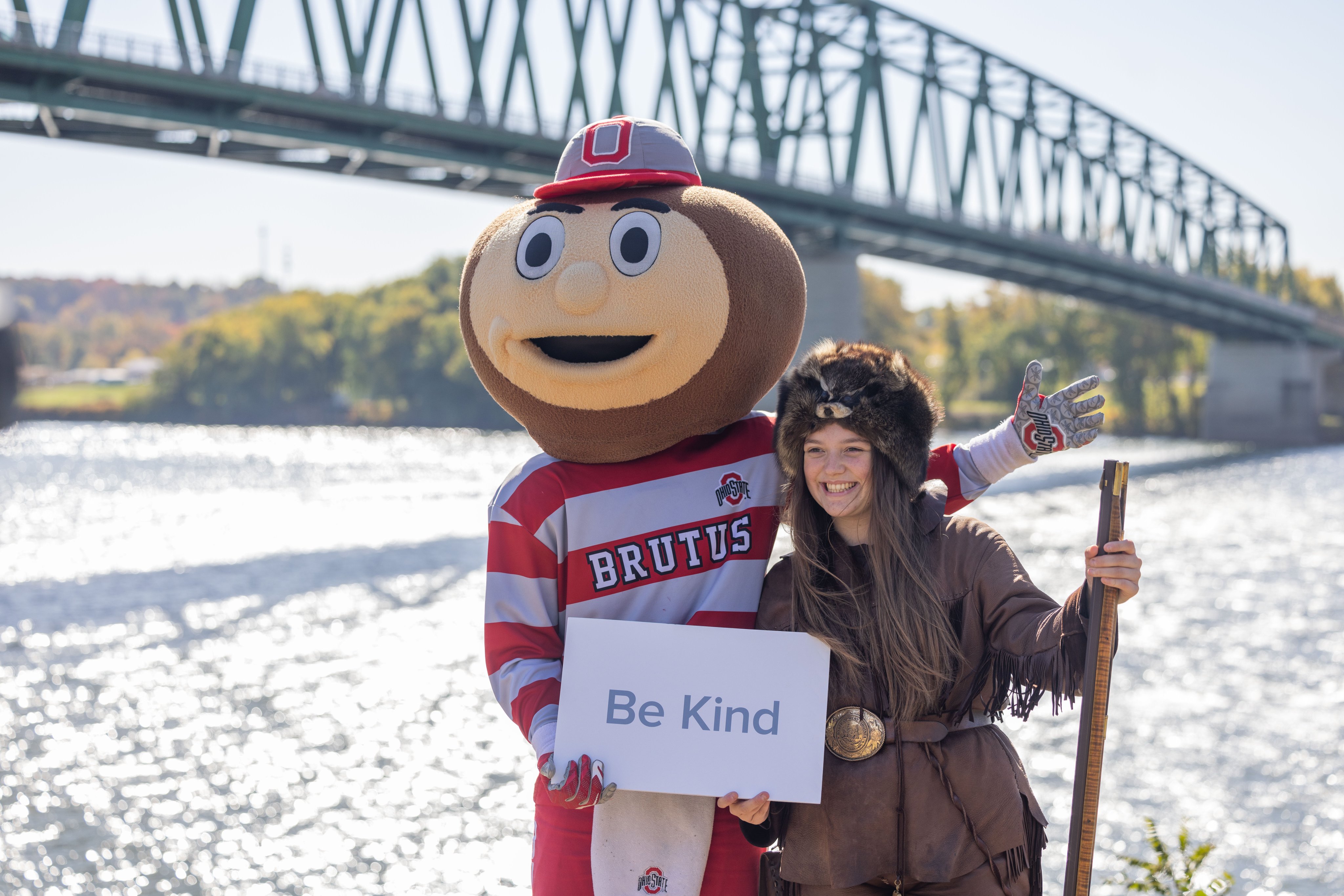 Brutus Buckeye with the West Virginia Mountaineer